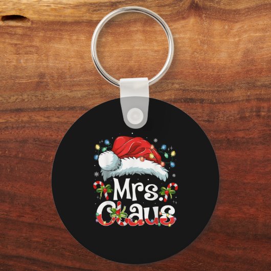 Mr And Mrs Claus Couples Matching Christmas Pajama Sleutelhanger (Voorkant)