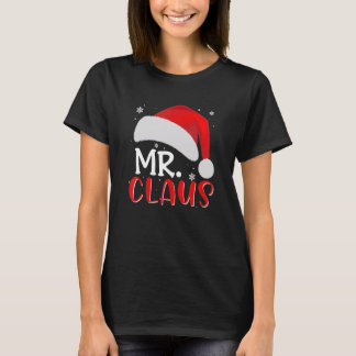 Mr and Mrs Claus Couples Matching Christmas Pajama T-shirt
