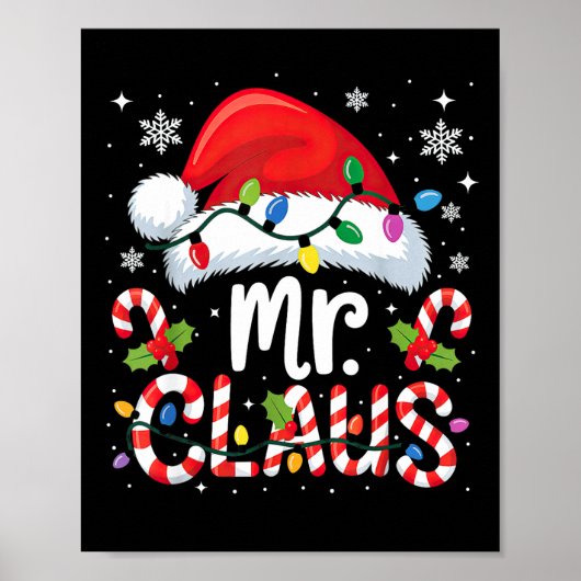 Mr And Mrs Claus Couples Matching Christmas Poster (Voorkant)