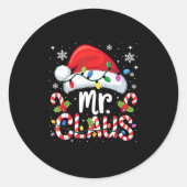 Mr And Mrs Claus Couples Matching Christmas Ronde Sticker (Voorkant)