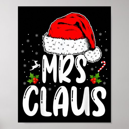 Mr And Mrs Claus Couples Matching Christmas Santa Poster (Voorkant)