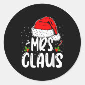 Mr And Mrs Claus Couples Matching Christmas Santa  Ronde Sticker (Voorkant)