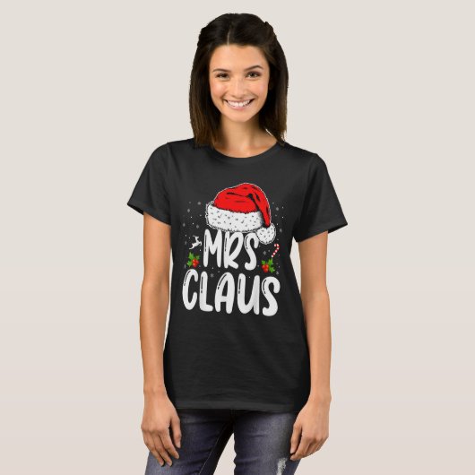 Mr And Mrs Claus Couples Matching Christmas Santa  T-shirt (Voorkant volledig)