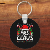 Mr And Mrs Claus Santa Hat Couples Family Christma Sleutelhanger (Voorkant)