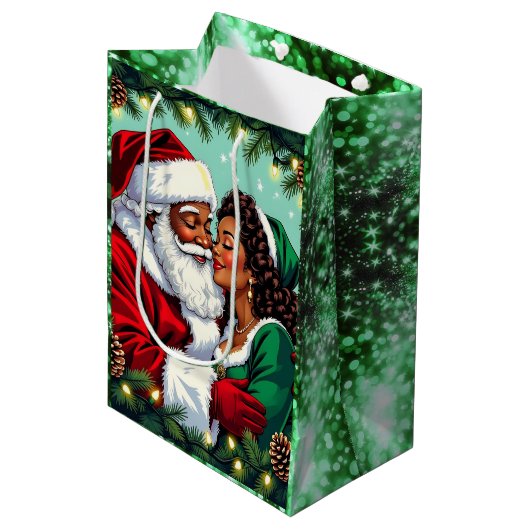 Mr and Mrs Clause Sweet Christmas  Medium Cadeauzakje (Voorkant Gekanteld)