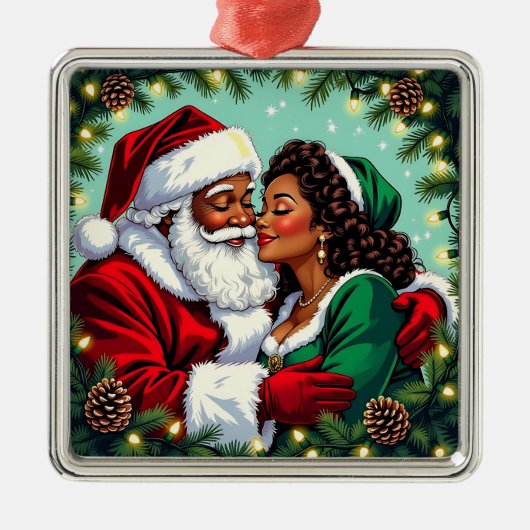 Mr and Mrs Clause Sweet Christmas  Metalen Ornament (Voorkant)