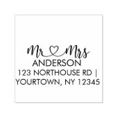 Mr. and Mrs. Elegant Script Custom  Zelfinktende Stempel (Design)