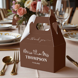 Mr and Mrs Elegant Simple | Brown Bedankdoosjes