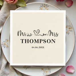 Mr and Mrs Elegant Simple | Natural White Servet