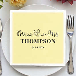 Mr and Mrs Elegant Simple | Pale Yellow Servet