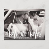 Mr. and Mrs. Eloped Wedding Photo Announcement Aankondigingskaart (Voorkant)