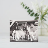 Mr. and Mrs. Eloped Wedding Photo Announcement Aankondigingskaart (Staand voorkant)