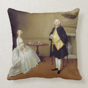 Mr. and Mrs Hill, c.1750-51 (olie op canvas) Kussen