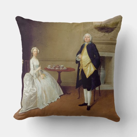 Mr. and Mrs Hill, c.1750-51 (olie op canvas) Kussen (Voorkant)
