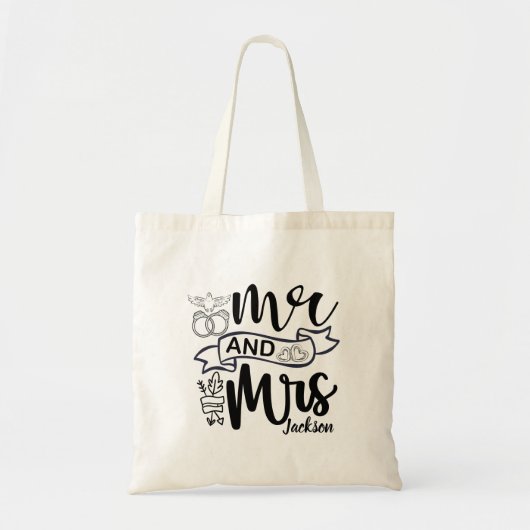 Mr. and Mrs. Newly Wed Tote Bag (Voorkant)