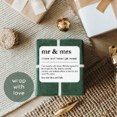 Mr and Mrs Personalized Wedding Gift Tag Sticker