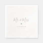 Mr and Mrs simple elegant script wedding Folie Servetten (Voorkant)