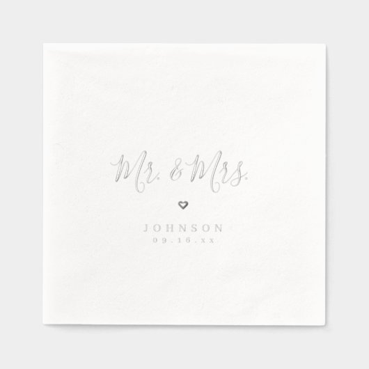 Mr and Mrs simple elegant script wedding Folie Servetten (Voorkant)