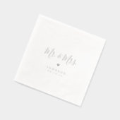 Mr and Mrs simple elegant script wedding Folie Servetten (Links)