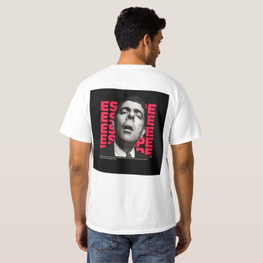 Mr. Bean Escape Quote Art T-shirt (Achterkant volledig)
