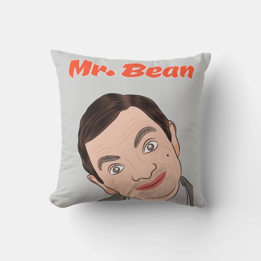 Mr. Bean (Rowan Atkinson) Fan Kunst Kussen (Voorkant)