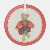 MR. BEAR Glas Cirkel Kerstbal Ornament (Voorkant)