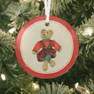 MR. BEAR Glas Cirkel Kerstbal Ornament