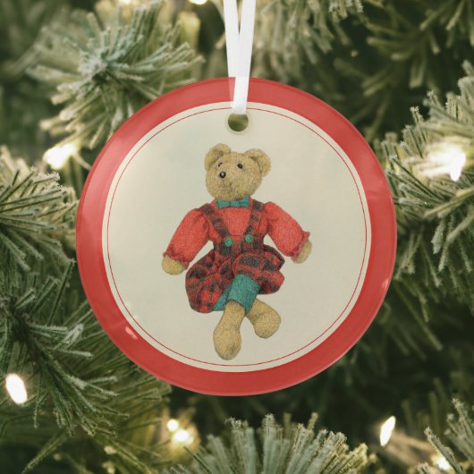 MR. BEAR Glas Cirkel Kerstbal Ornament (Insitu)