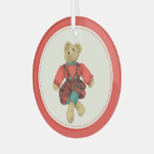 MR. BEAR Glas Cirkel Kerstbal Ornament (Voorkant links)