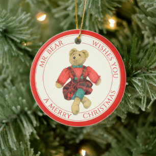 MR. BEAR Keramische Cirkel Ornament + Tekst