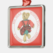 MR. BEAR Premium vierkant ornament + tekst (Links)