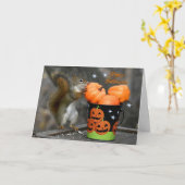 Mr Bickles de Eekhoorn Halloween kaart (Gele Bloem)