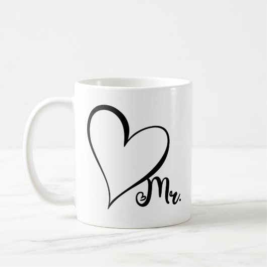 Mr. Black Heart Mug Koffiemok (Links)