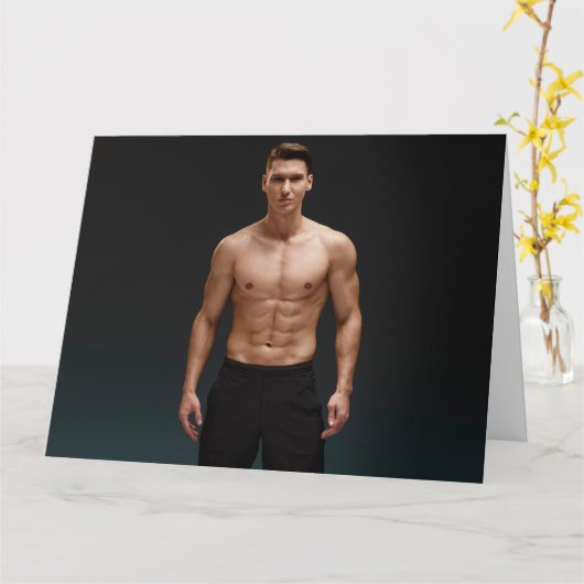 Mr. Black Shorts Hot Guy Groeten Kaart (Gele Bloem)