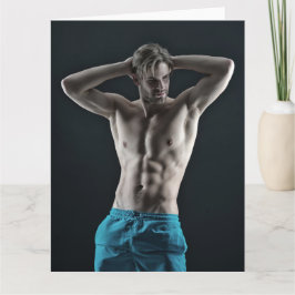 Mr Blue Shorts Hot Guy Groeten Kaart
