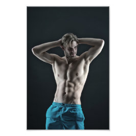 Mr Blue Shorts Hot Guy Poster