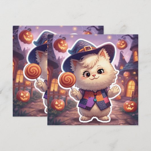 Mr. Bluffy – De zachte bluffmaster van Halloween Kaart (Voorkant / Achterkant)