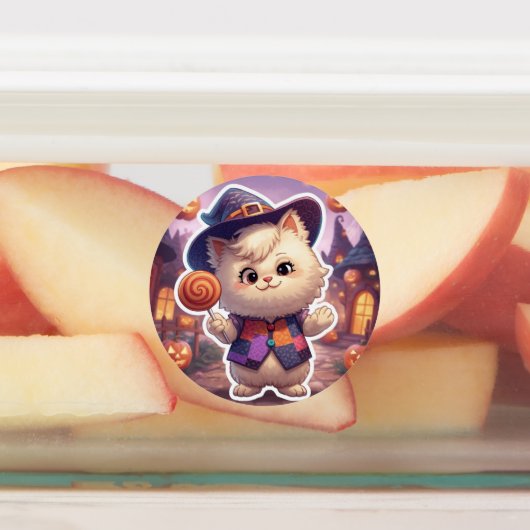 Mr. Bluffy – De zachte bluffmaster van Halloween Labels (Aangebracht)