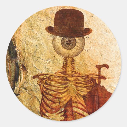 Mr Bone Ronde Sticker (Voorkant)