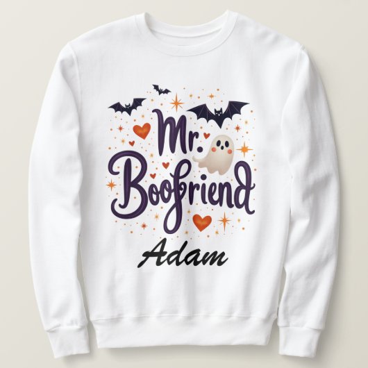Mr Boofriend Custom Naam Halloween Sweatshirt (Design voorkant)