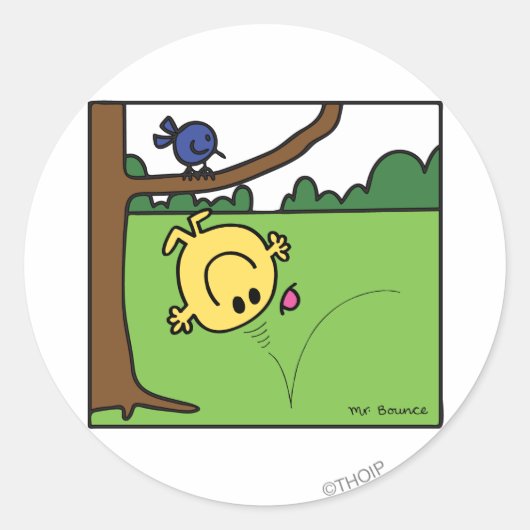 Mr. Bounce in het park Ronde Sticker (Voorkant)