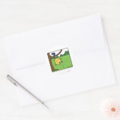 Mr. Bounce in het park Ronde Sticker (Envelop)
