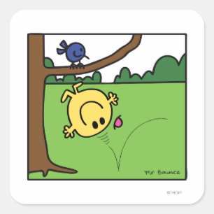 Mr. Bounce in het park Vierkante Sticker
