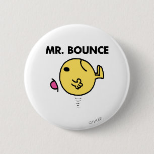 Mr Bounce Ongelukkig stuiteren Ronde Button 5,7 Cm