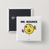 Mr Bounce | Ongelukkig stuiteren Vierkante Button 5,1 Cm (Voorkant /achterkant)