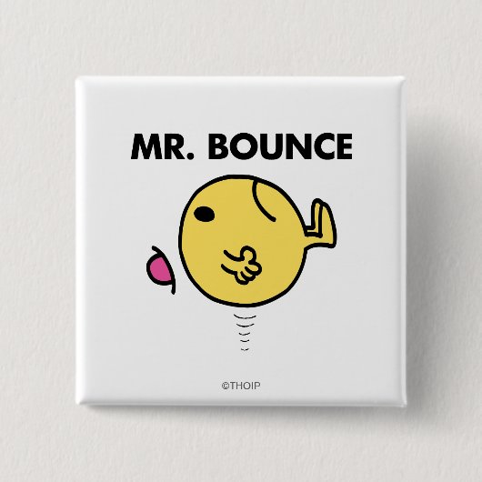 Mr Bounce | Ongelukkig stuiteren Vierkante Button 5,1 Cm (Voorkant)