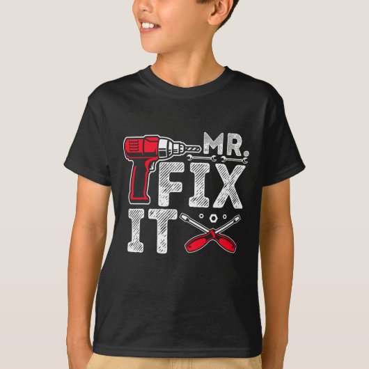Mr Break het Mr Fix It Funny Dad & Son Matching Fa T-shirt (Voorkant)