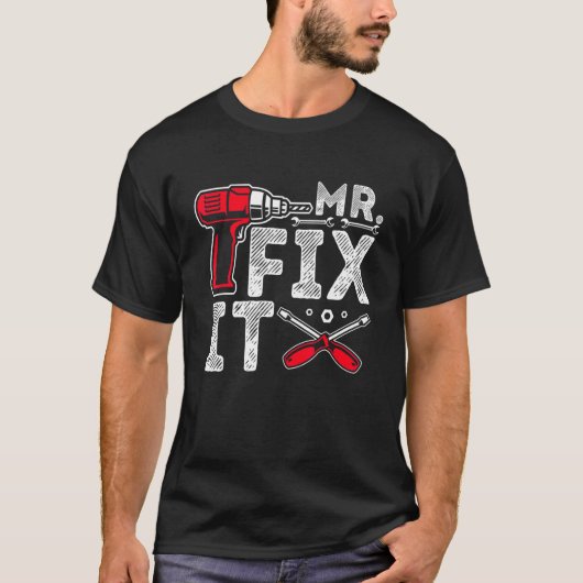 Mr Break It Mr Fix It Papa & Zoon Matching Father' T-shirt (Voorkant)