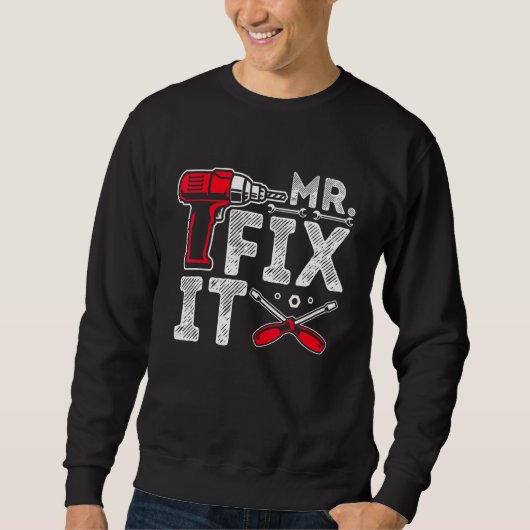 Mr Break It Mr Fix It Papa & Zoon Matching Father' Trui (Voorkant)