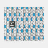 Mr Bump | Blauw patroon | Monogram Fleece Deken (Voorkant (Horizontaal))